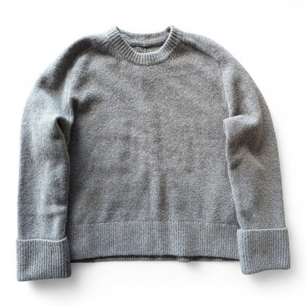 Abercrombie Brushed Wool Blend Crewneck Sweater Gray M - Picture 3 of 7